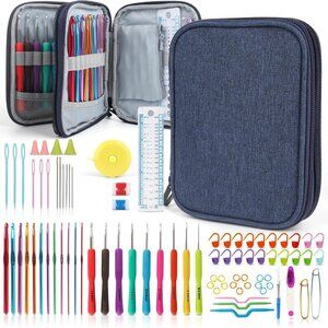 New 85-Piece Crochet Hooks Set, Crochet Hook Kit with Storage Case, Ergonomic